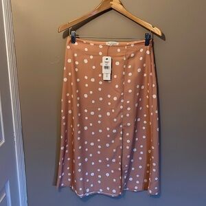 NWT Willow polka dot skirt size small color mauve 100%polyester dry clean